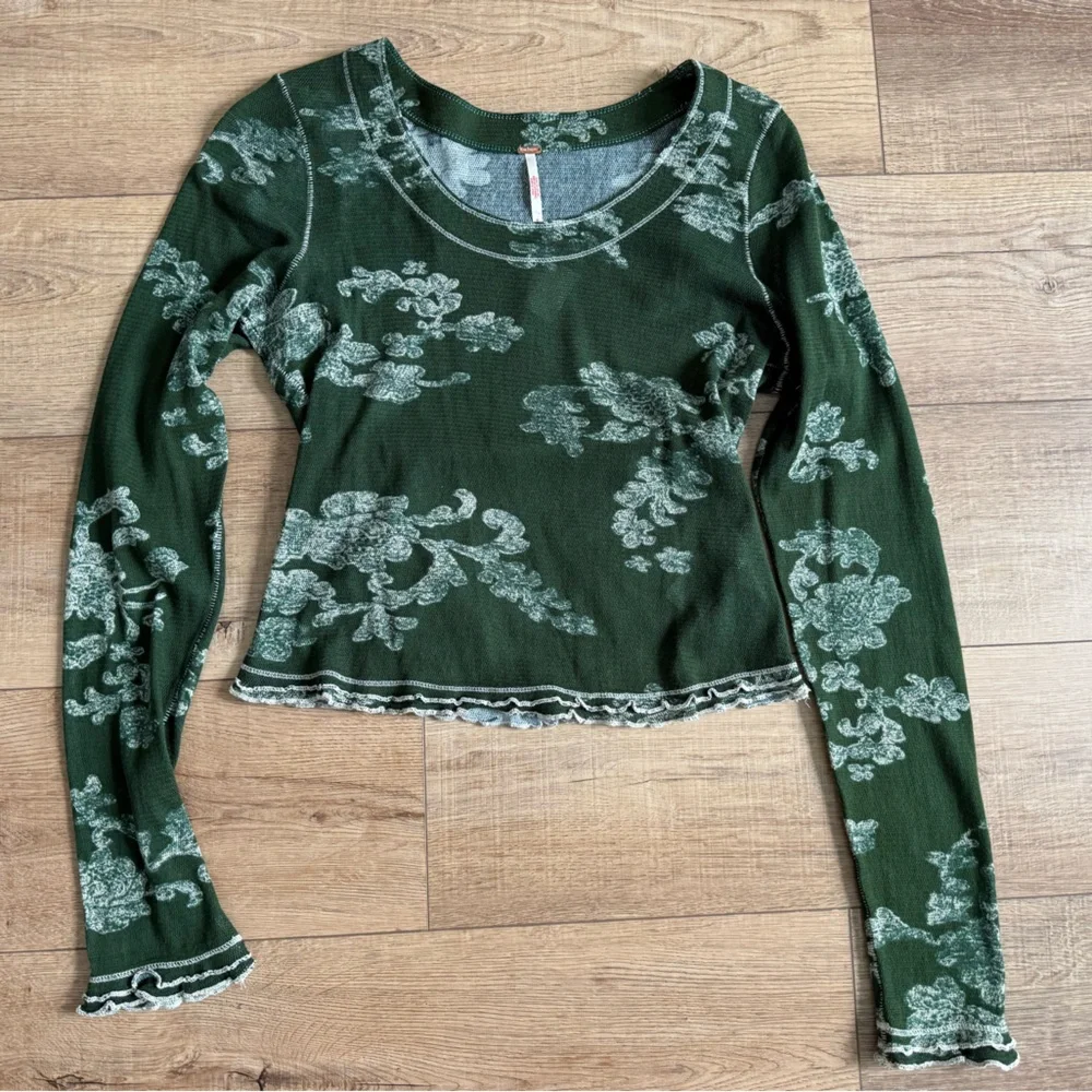 Free People Garner Long Sleeve Cotton Printed Ruffle - Picture 4 of 6